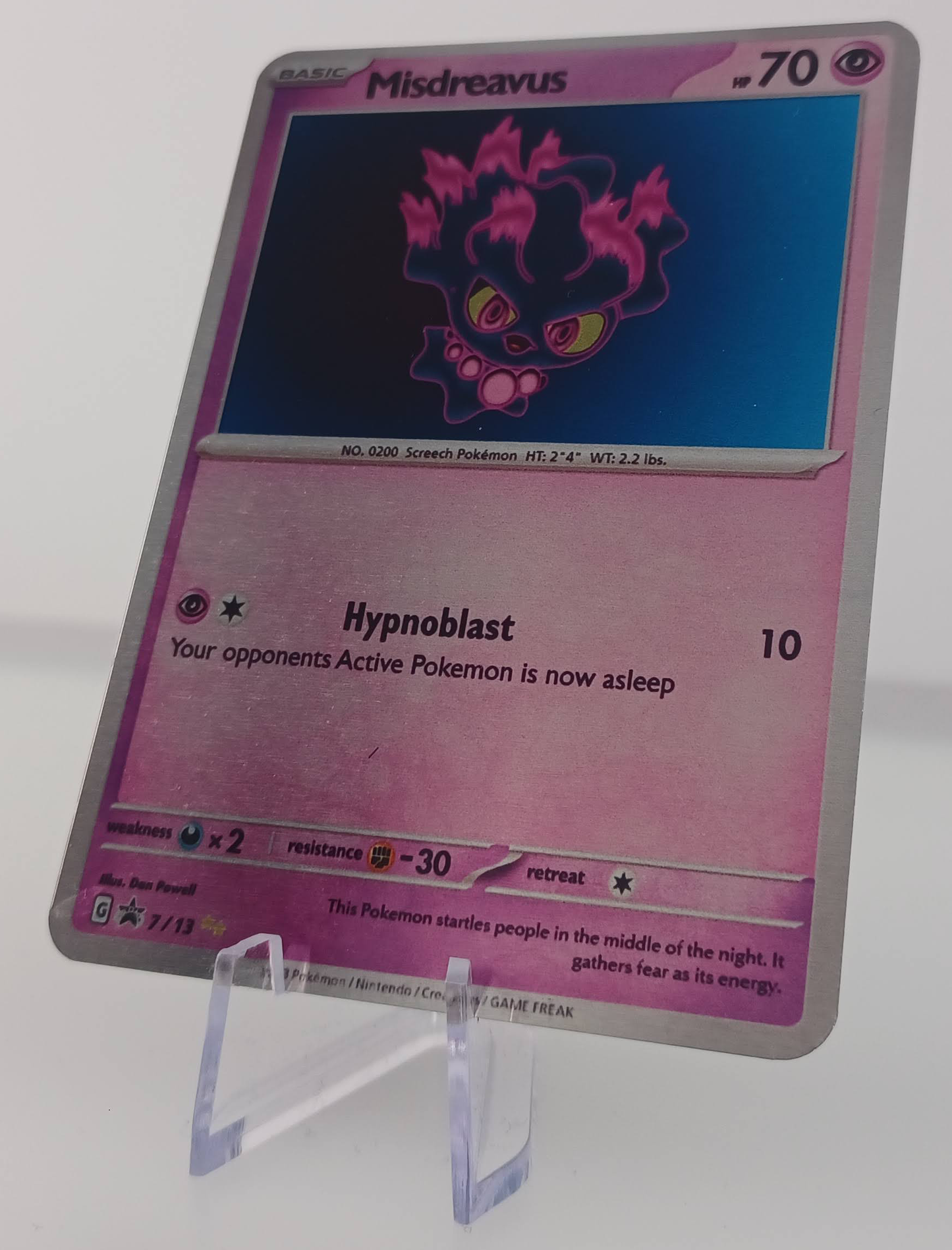 Misdreavous Aluminum Silver Pokemon art Card