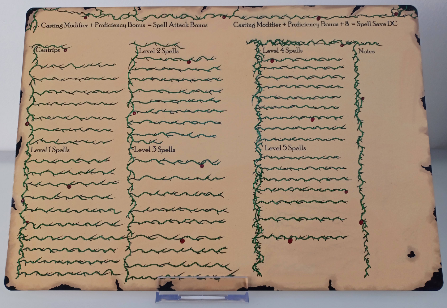 Druid themed Dungeons and Dragons Character Sheet