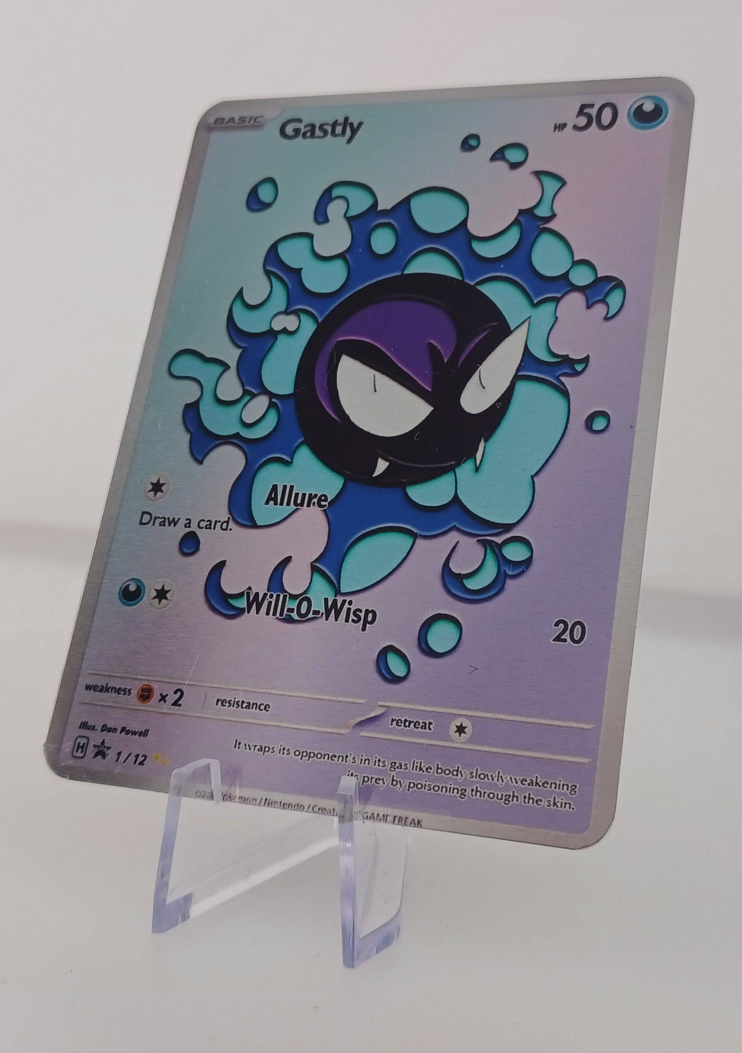 Gastly Aluminum Silver Pokemon art Card