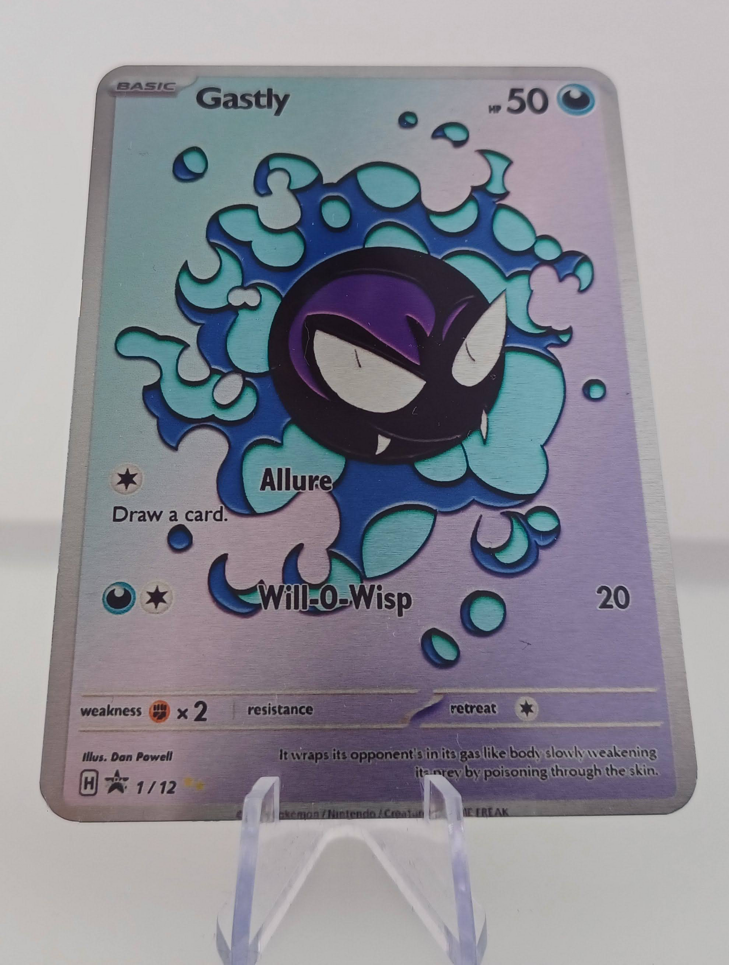 Gastly Aluminum Silver Pokemon art Card