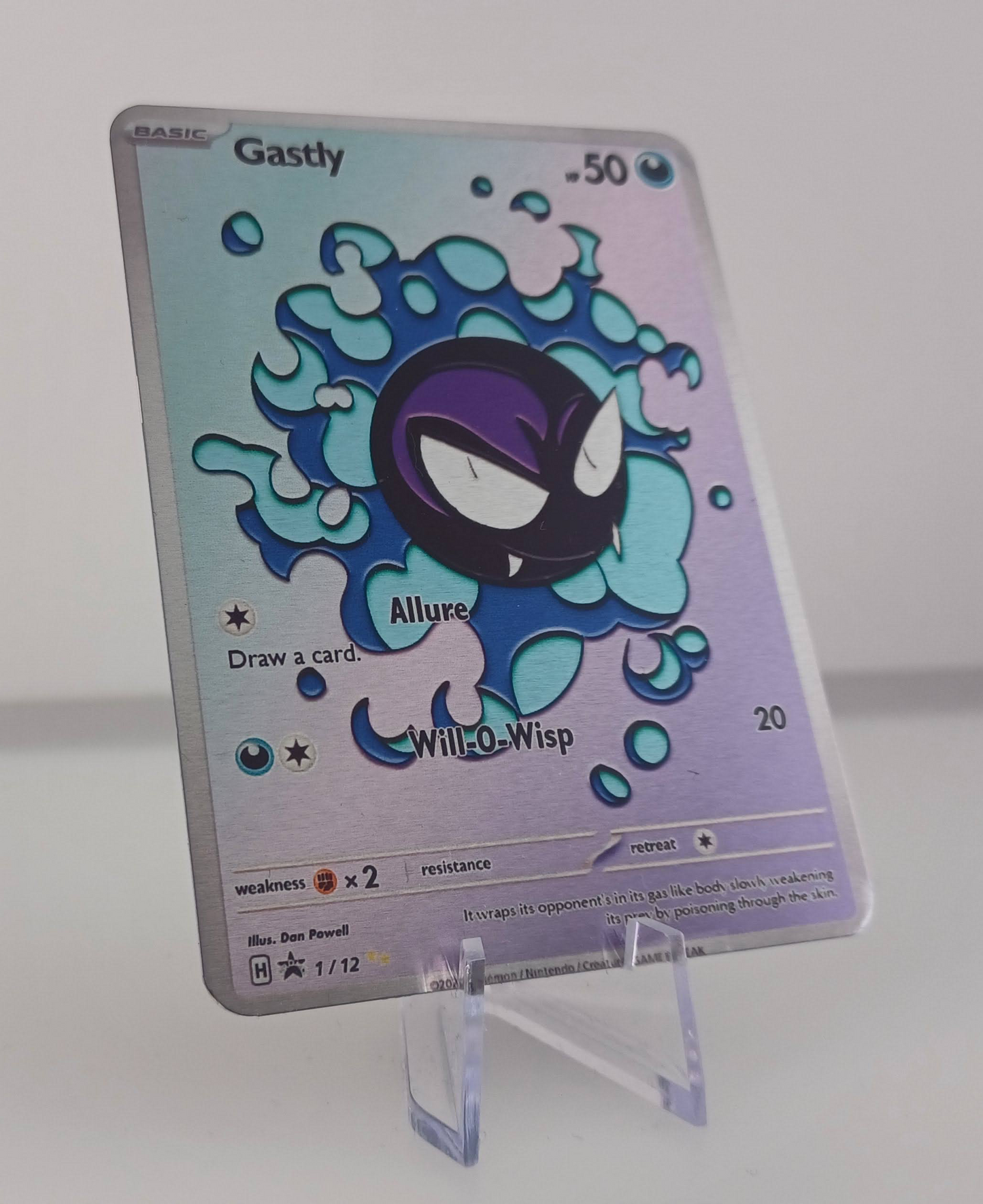 Gastly Aluminum Silver Pokemon art Card