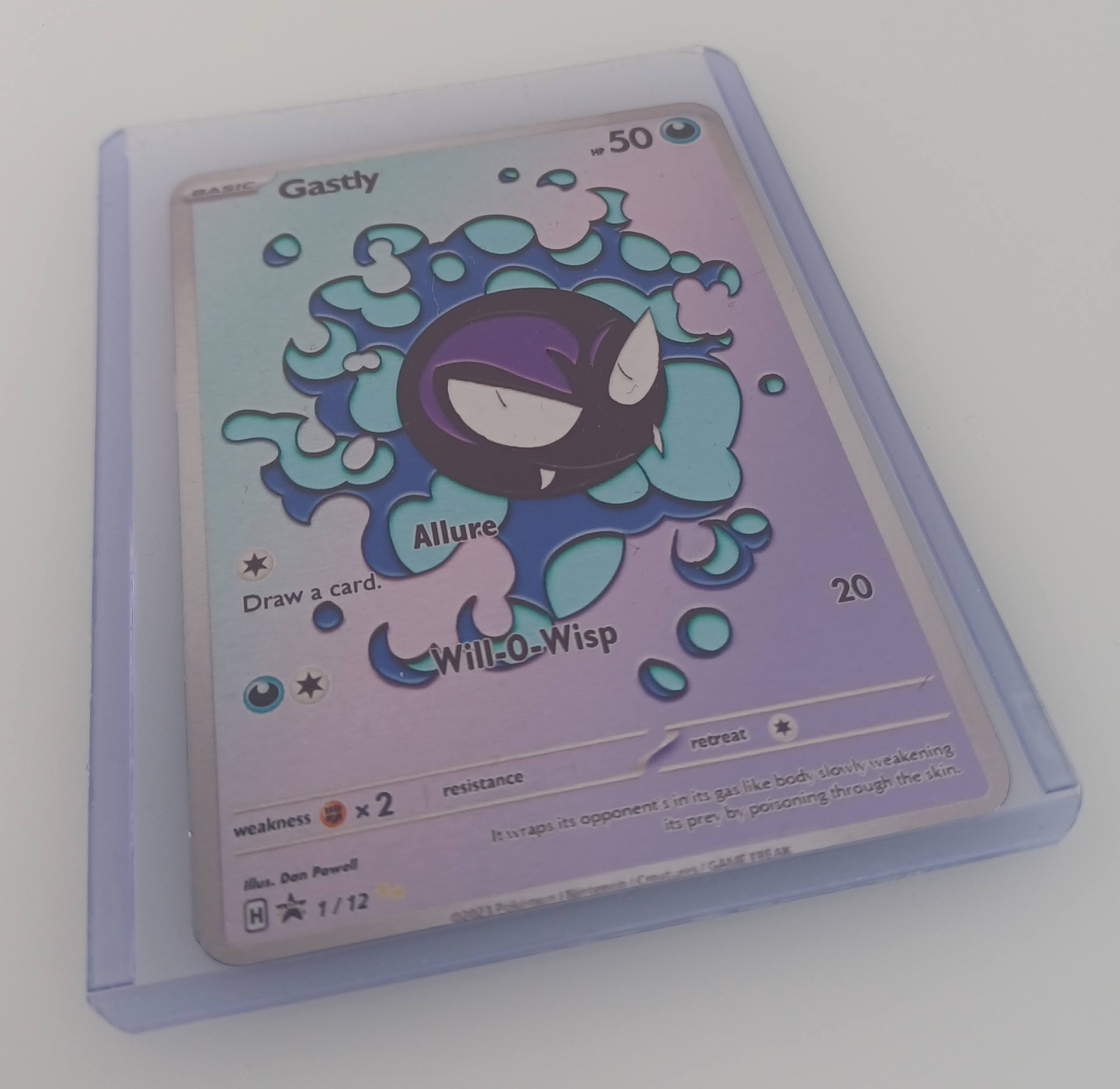 Gastly Aluminum Silver Pokemon art Card