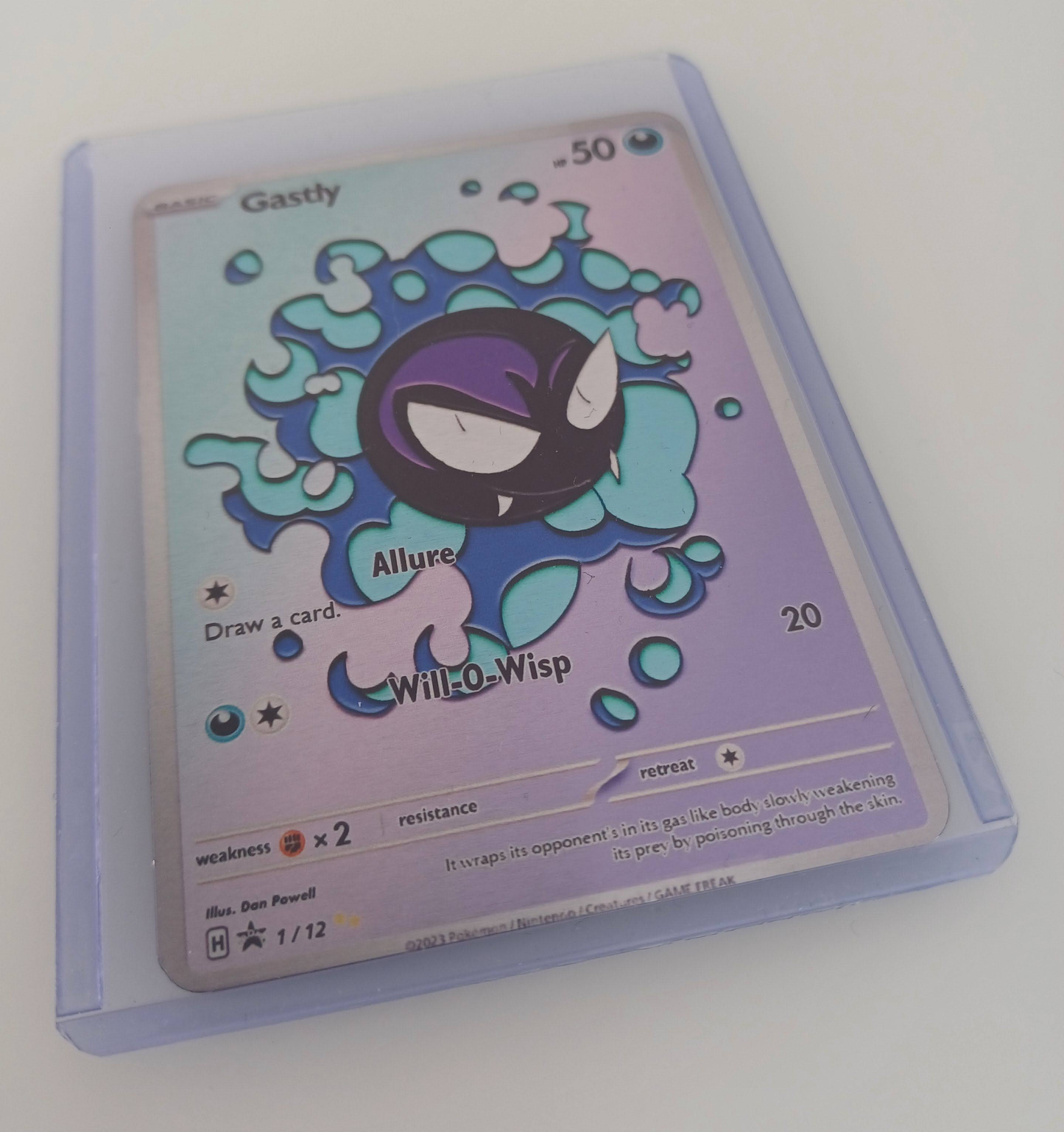 Gastly Aluminum Silver Pokemon art Card