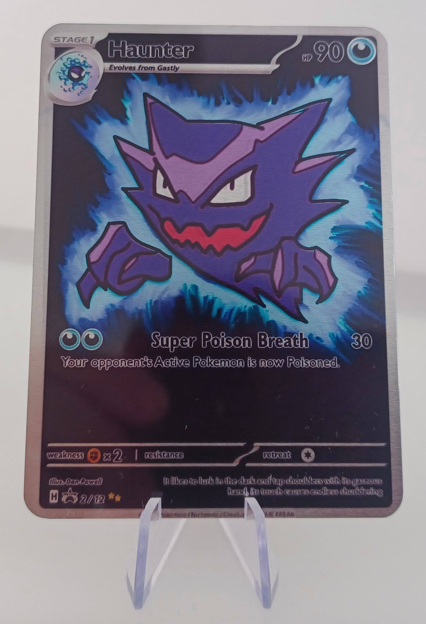 Haunter Aluminum Silver Pokemon art Card
