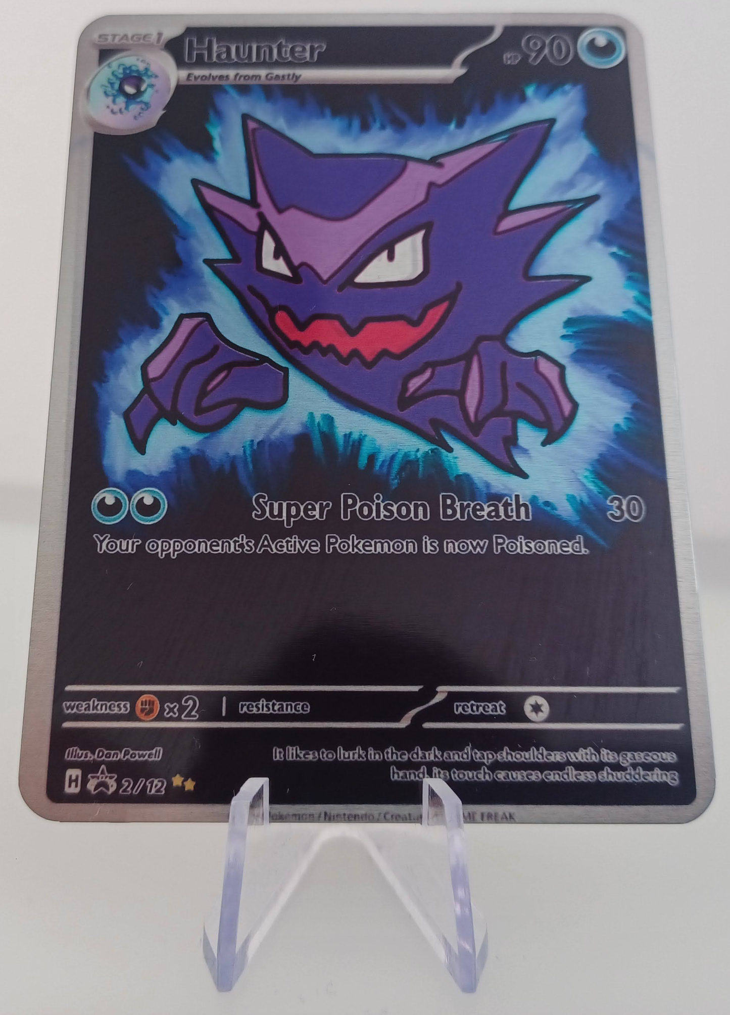 Haunter Aluminum Silver Pokemon art Card