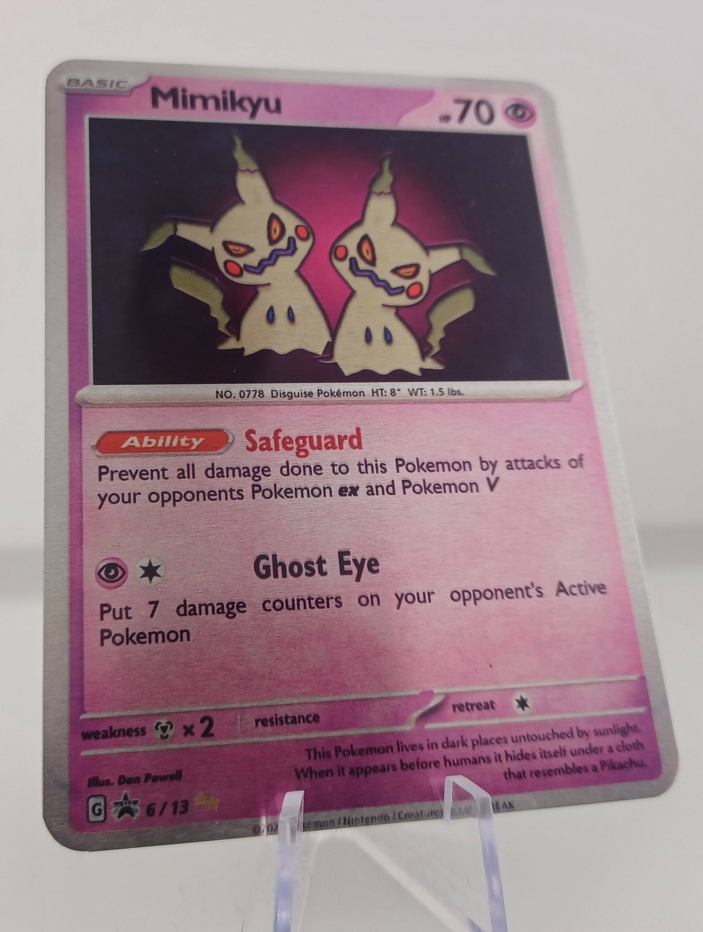 Mimikyu Aluminum Silver Pokemon art Card