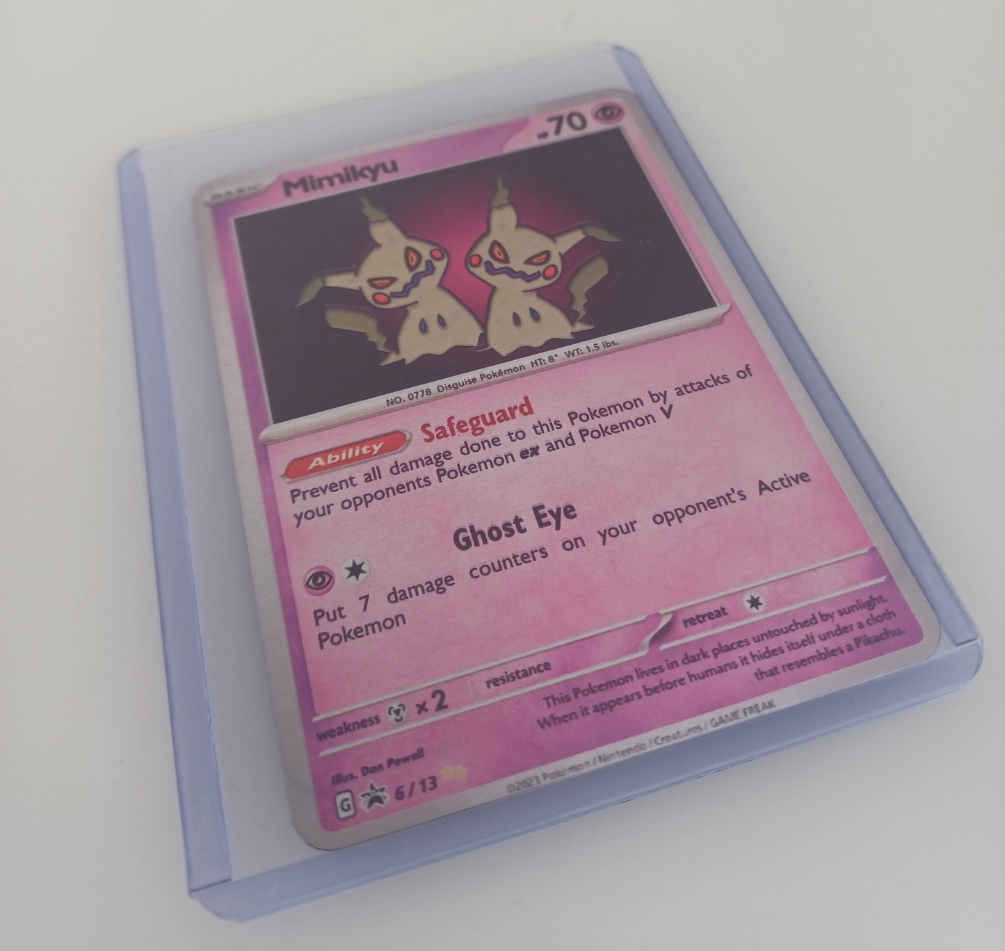 Mimikyu Aluminum Silver Pokemon art Card