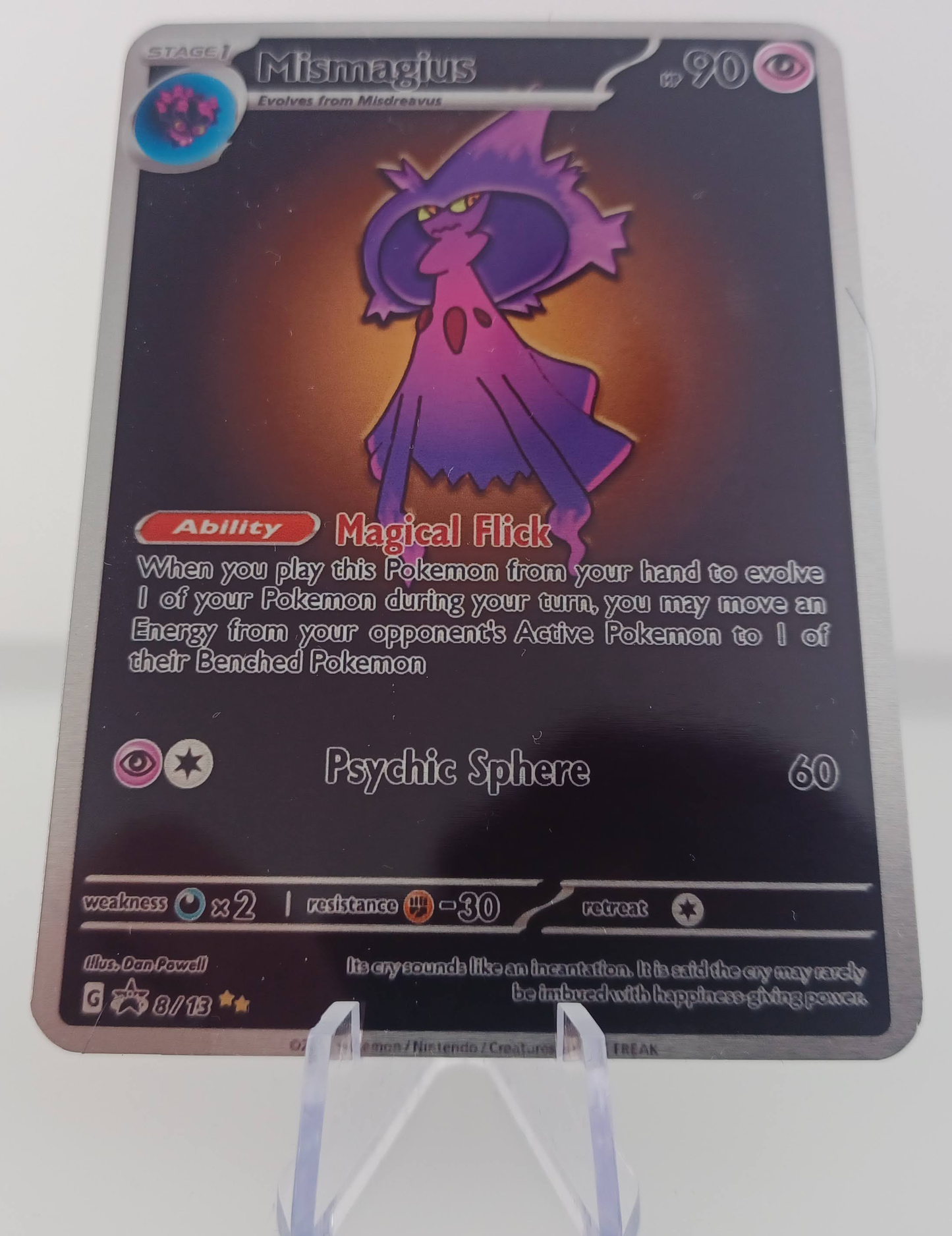 Mismagius Aluminum Silver Pokemon art Card