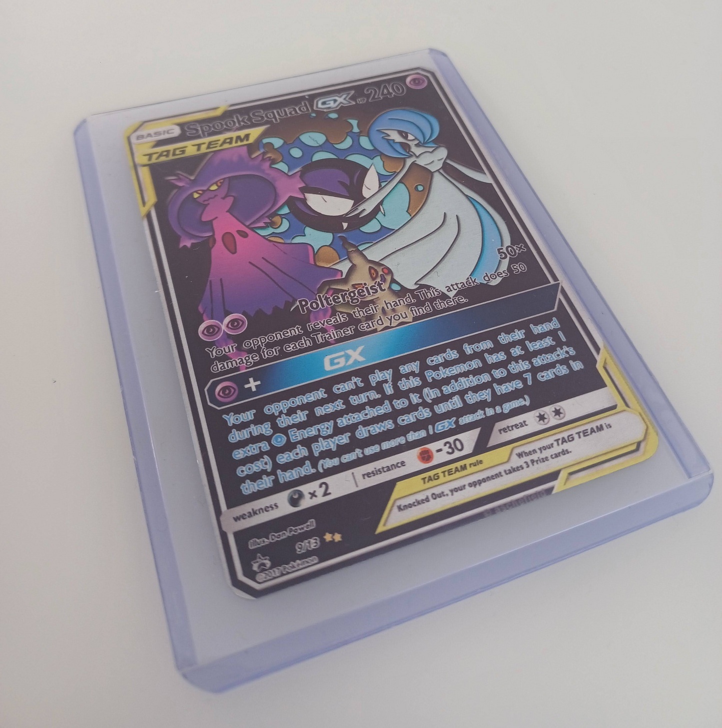 Spook Squad Tag Team Aluminum Silver Pokemon art Card
