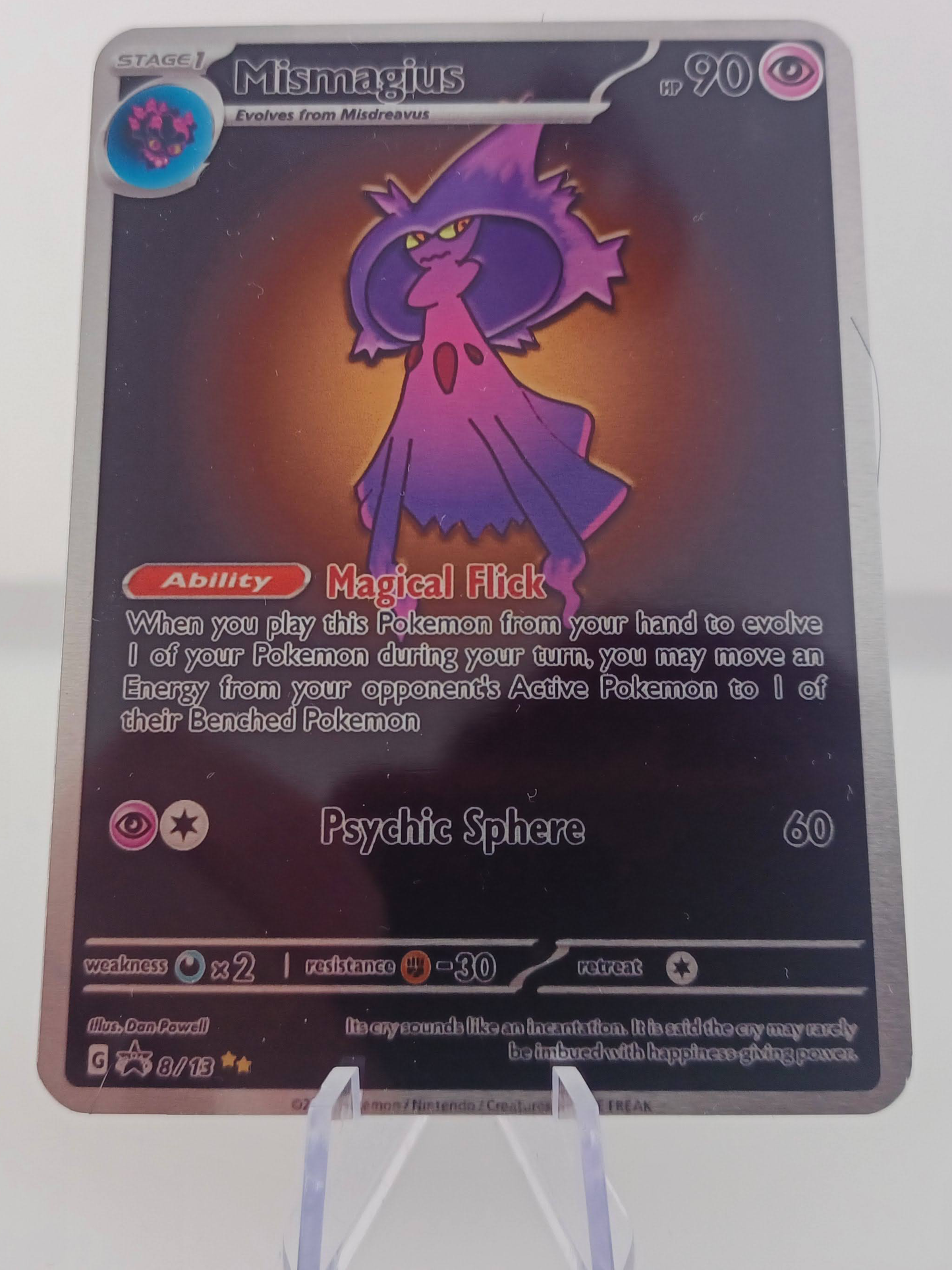 Mismagius Aluminum Silver Pokemon art Card