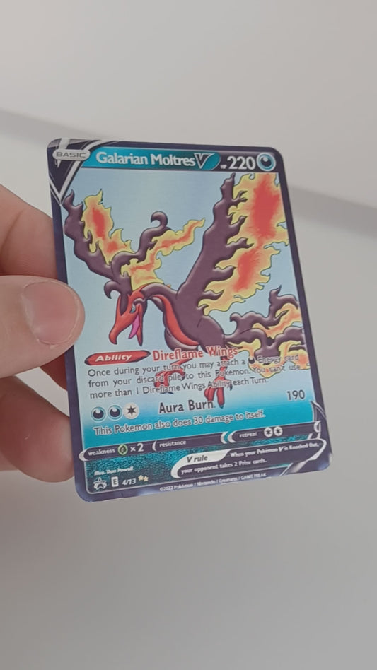 Galarian Moltres Aluminum Silver Pokemon art Card
