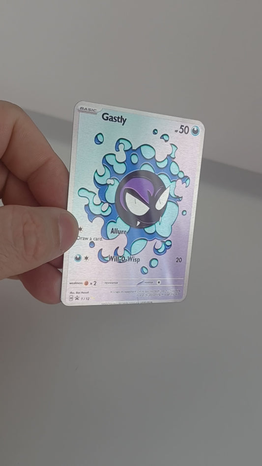 Gastly Aluminum Silver Pokemon art Card